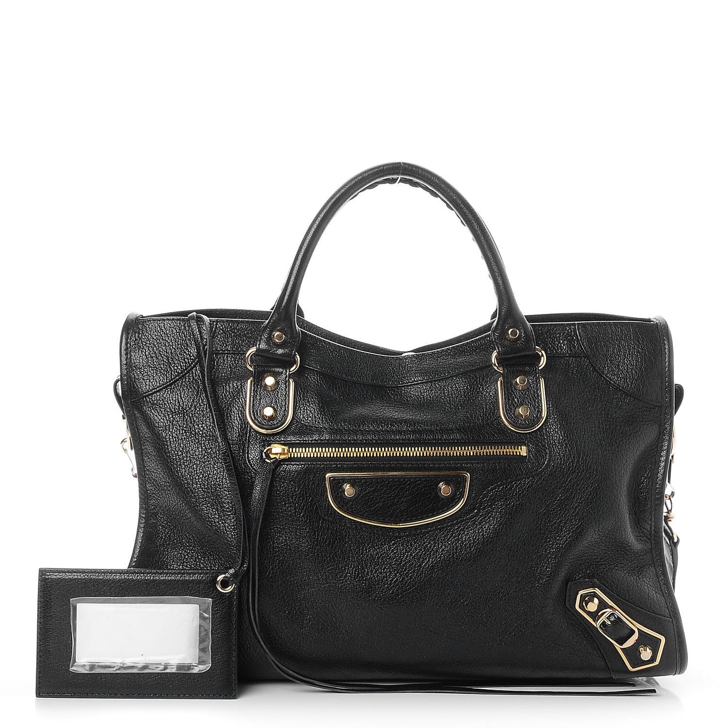 Chevre Gold Metallic Edge Hardware City Black