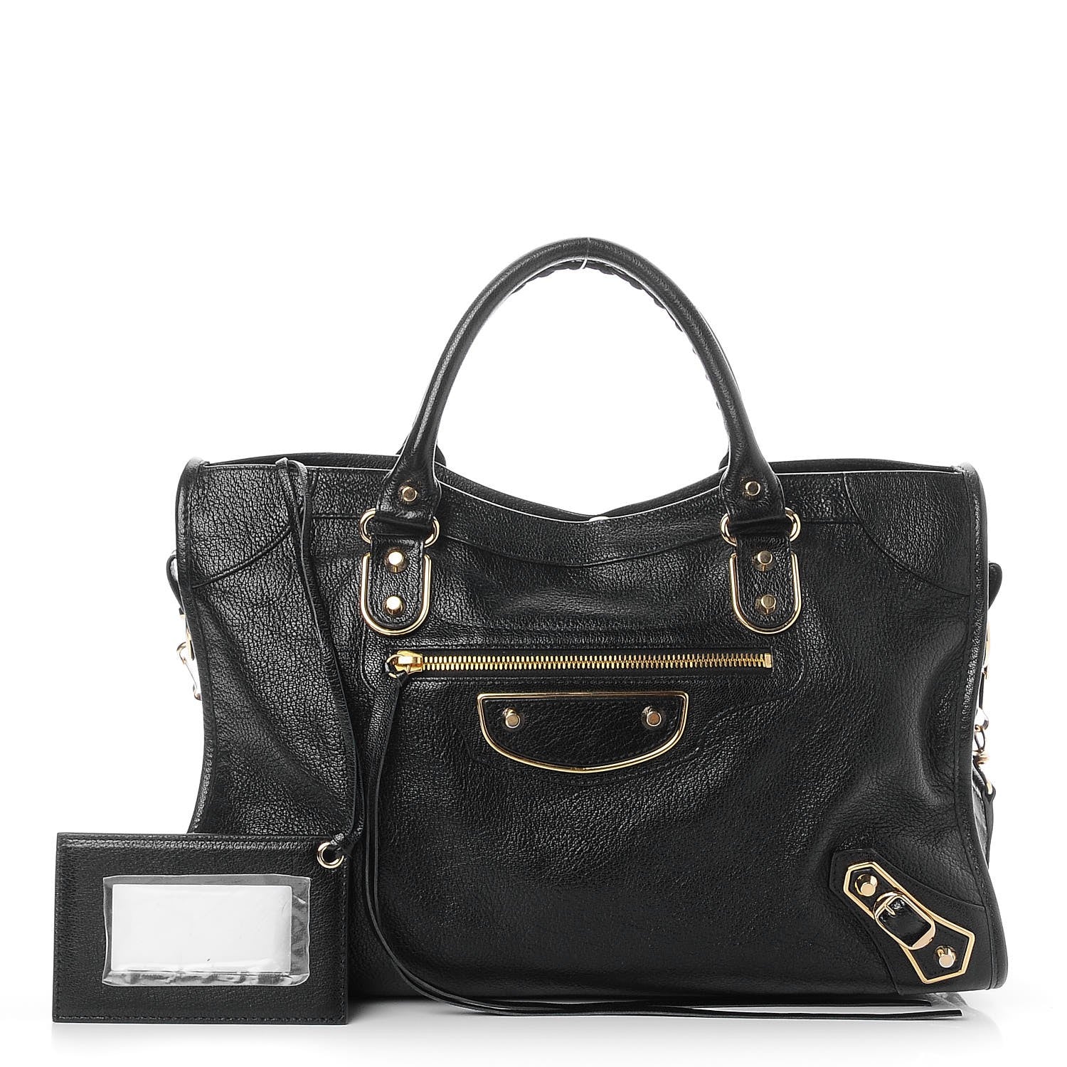 Balenciaga Chevre Gold Metallic Edge Hardware City Black 1 of 8