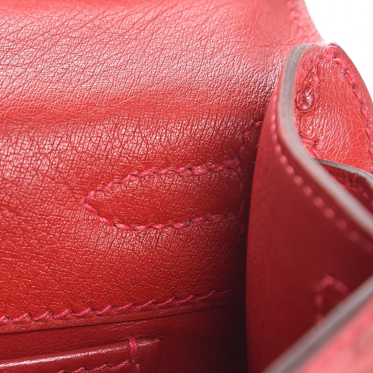 Hermes Ostrich Kelly Pochette Rouge Vif 21 of 35