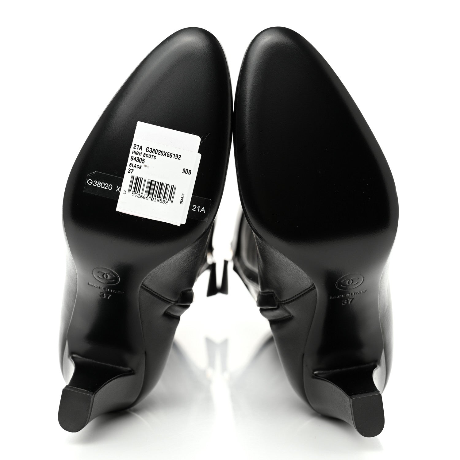 Chanel Lambskin High Boots 37 Black 5 of 11