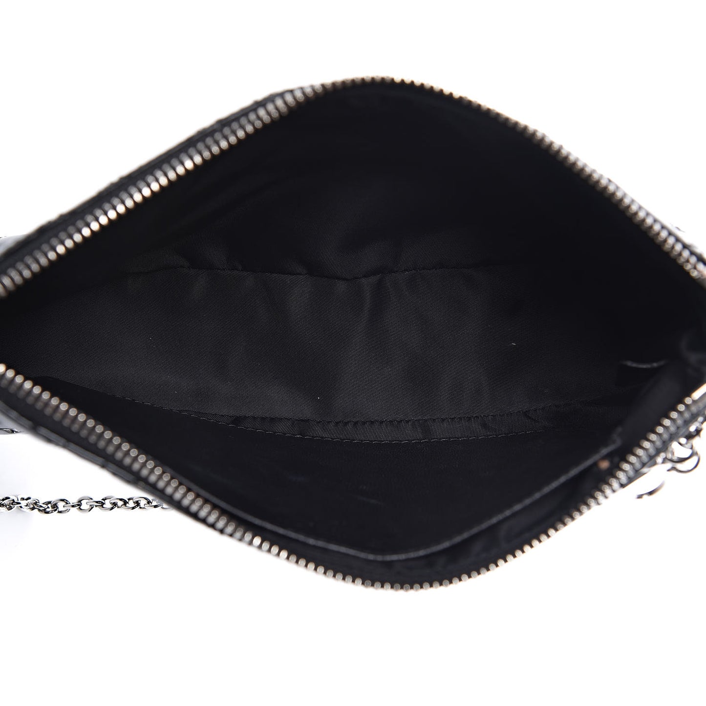 Patent Cannage Chain Pouch Black