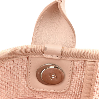 Chanel Woven Straw Raffia Medium Deauville Tote Rose Pink 13 of 19