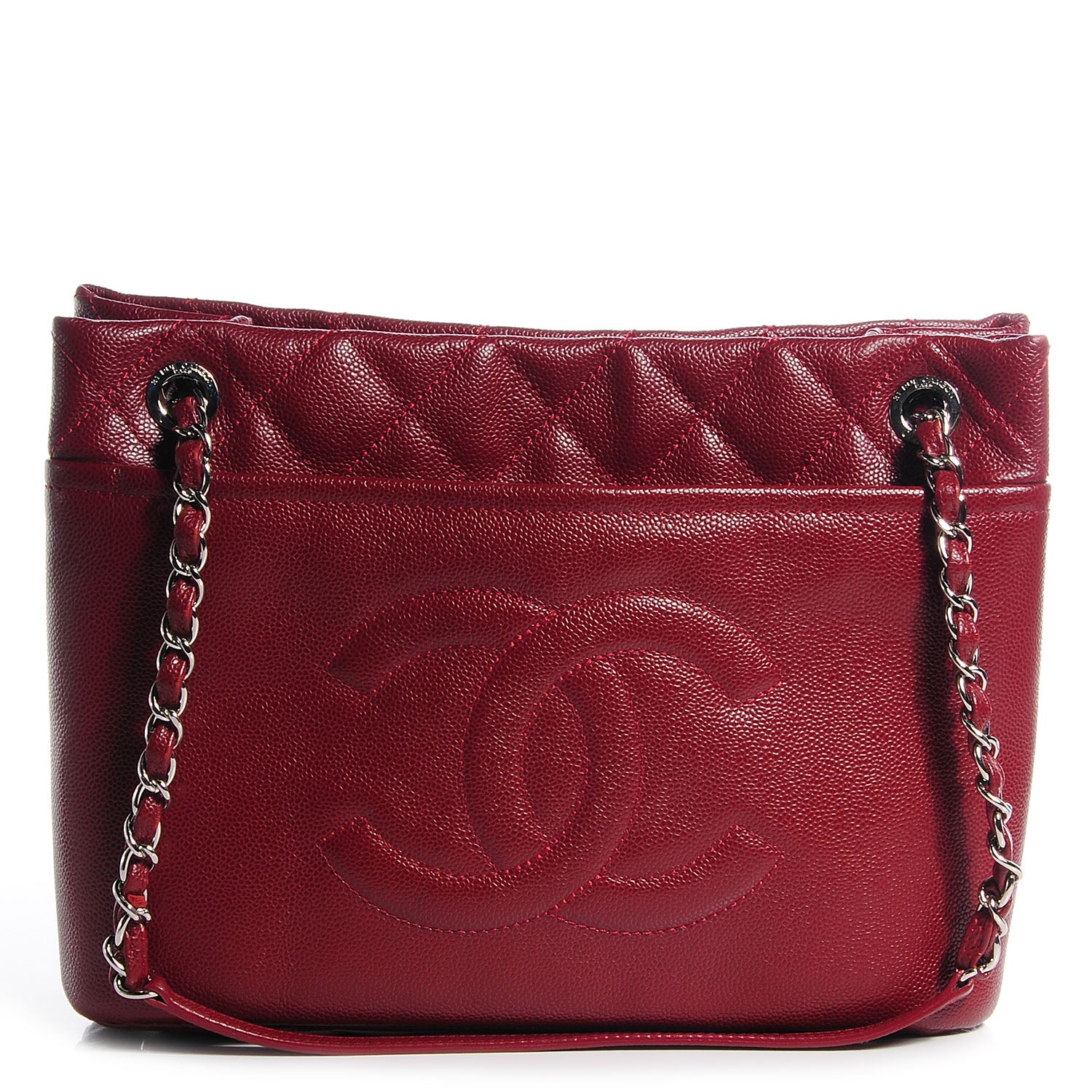 Chanel Caviar Large CC Timeless Soft Tote Dark Red 1 of 7
