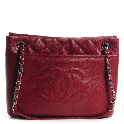 Chanel Caviar Large CC Timeless Soft Tote Dark Red 1 of 7