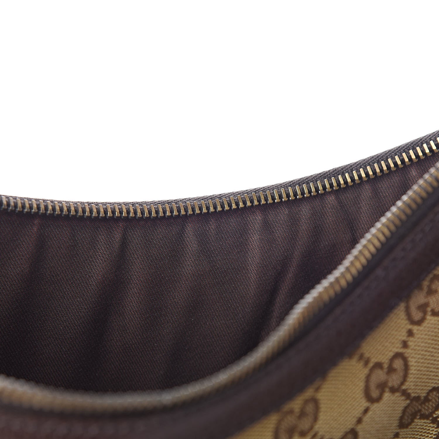 Gucci Monogram Web Medium Half Moon Hobo Dark Brown 8 of 11