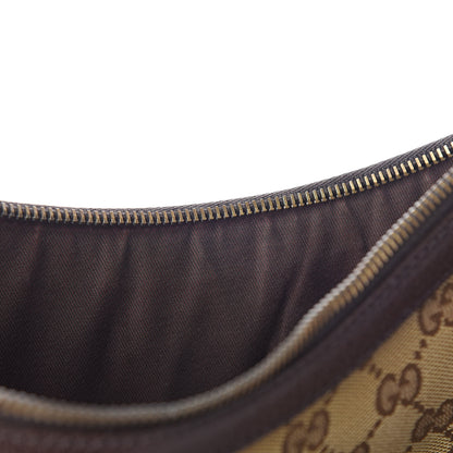 Gucci Monogram Web Medium Half Moon Hobo Dark Brown 8 of 11
