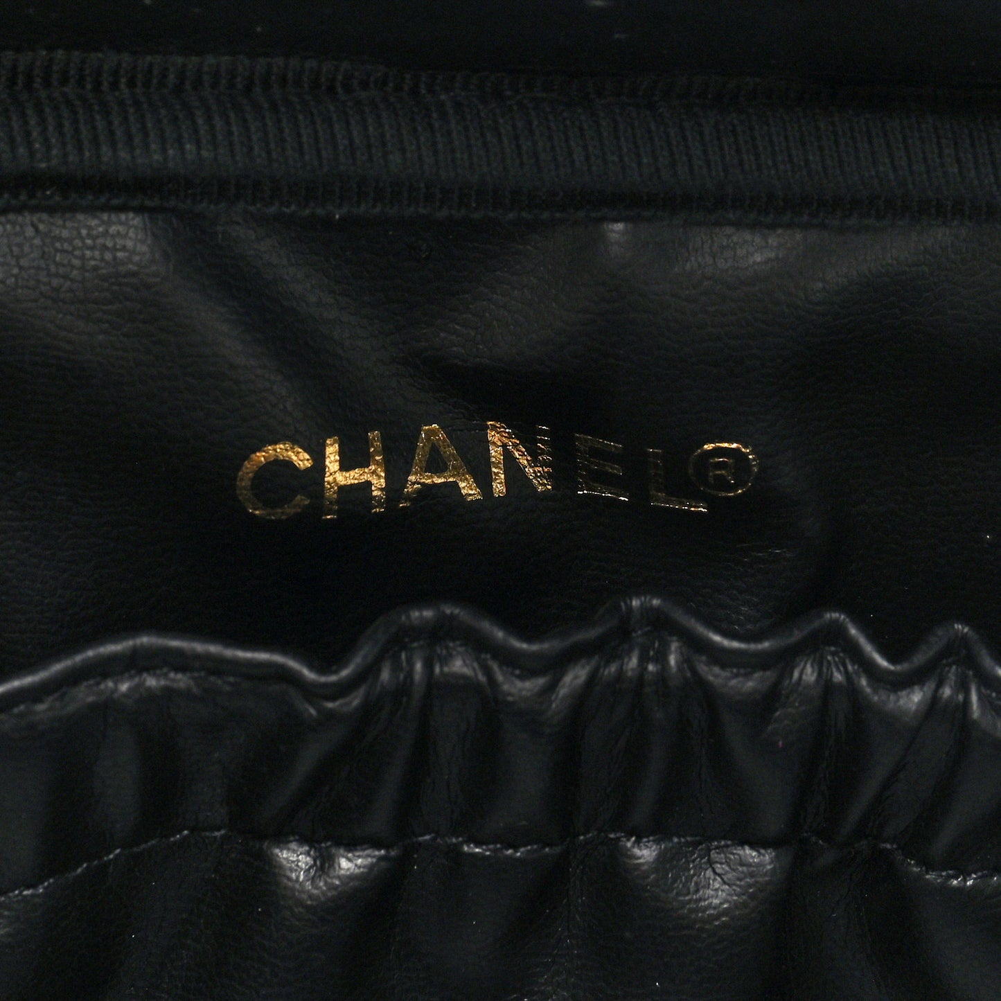 Lambskin Vanity Cosmetic Case Black