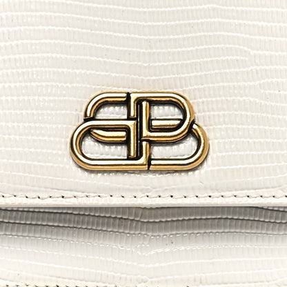 Balenciaga Patent Calfskin Lizard Embossed XS Sharp Top Handle Bag White 8 of 19