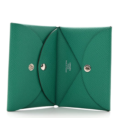 Hermes Epsom Calvi Duo Card Case Vert Jade 5 of 7