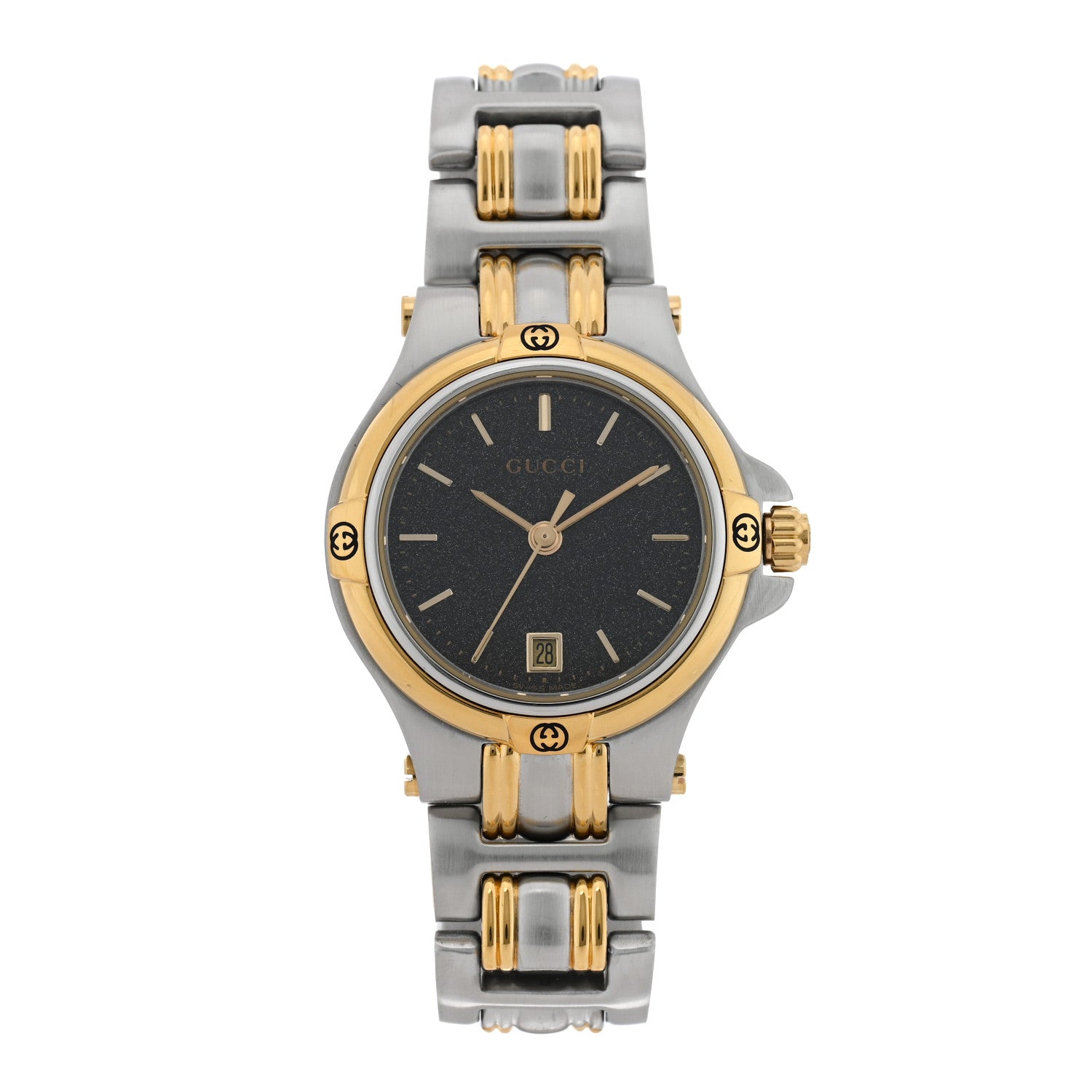 Gucci Stainless Steel 26mm 9040L Two Tone Quartz Watch Black 1 of 4