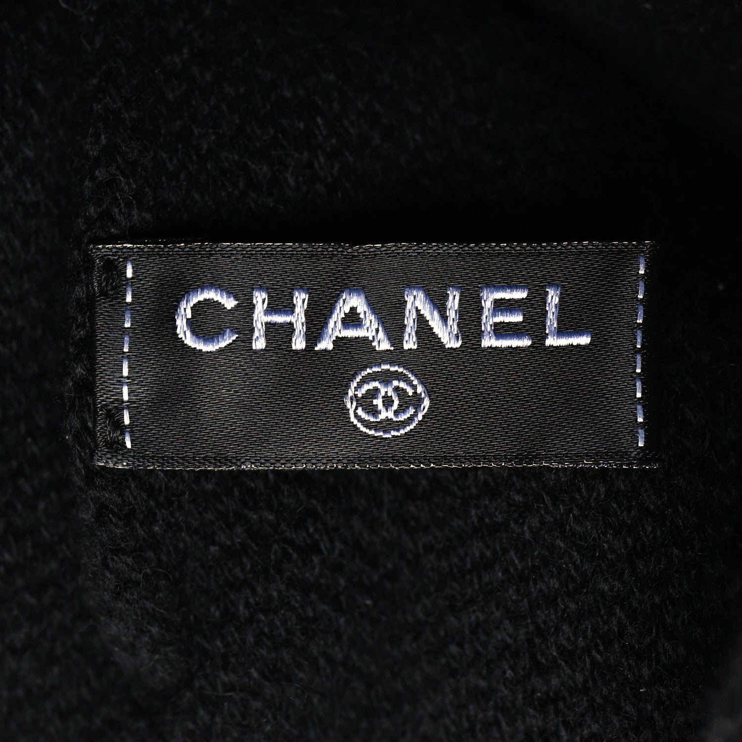 Chanel Cashmere CC Beanie Hat Black 5 of 5