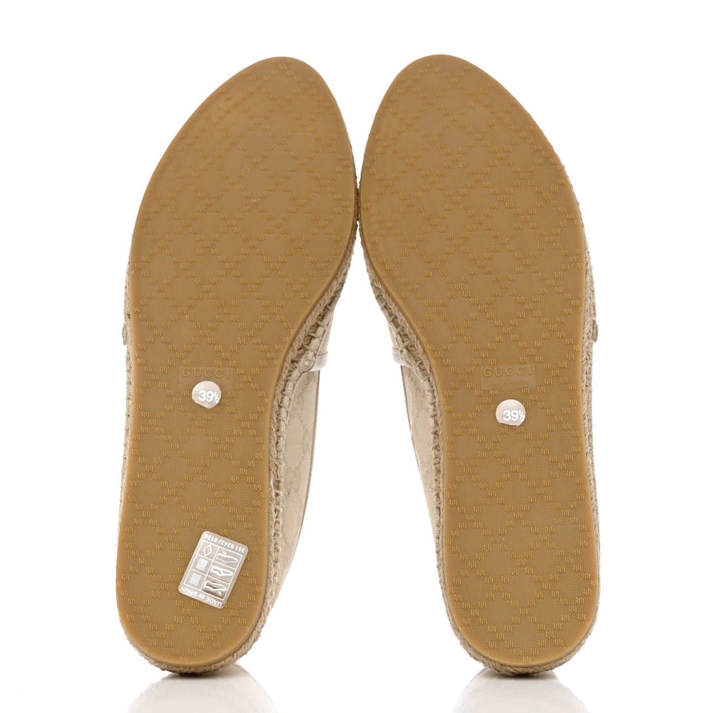 Washed Cotton Miro Soft Calfskin GG Monogram Espadrilles 39.5 White Mystic White