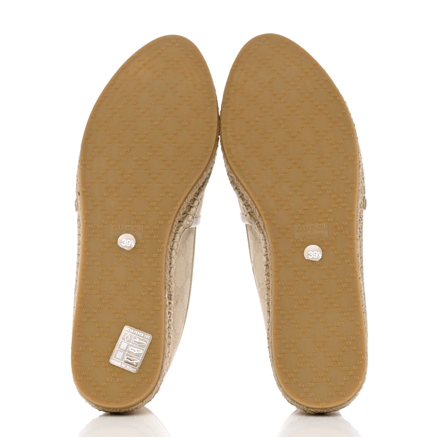 Gucci Washed Cotton Miro Soft Calfskin GG Monogram Espadrilles 39.5 White Mystic White 5 of 9