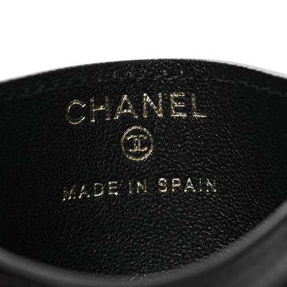 Chanel Calfskin Lizard Embossed Card Holder Black 6 of 9