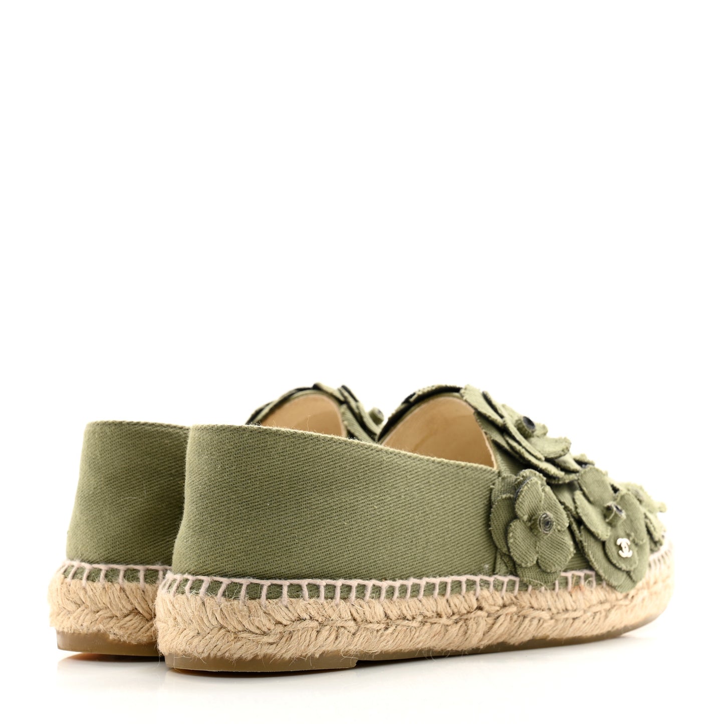 Fabric Camellia CC Espadrilles 39 Khaki