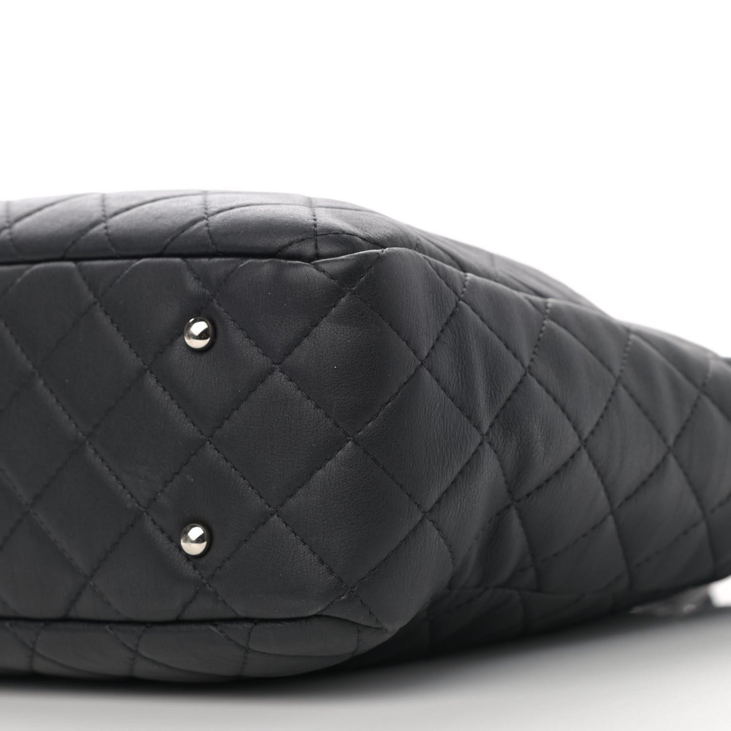 Calfskin Quilted Ultra Pocket Shopping Tote Black