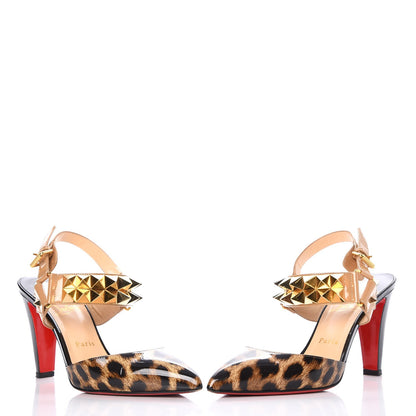 Christian Louboutin Patent Printed Ziggoo Studded Pumps 39.5 Black Leopard 10 of 10