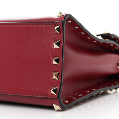 Valentino Garavani Vitello Medium Rockstud Top Handle Shoulder Bag Rubino 10 of 13