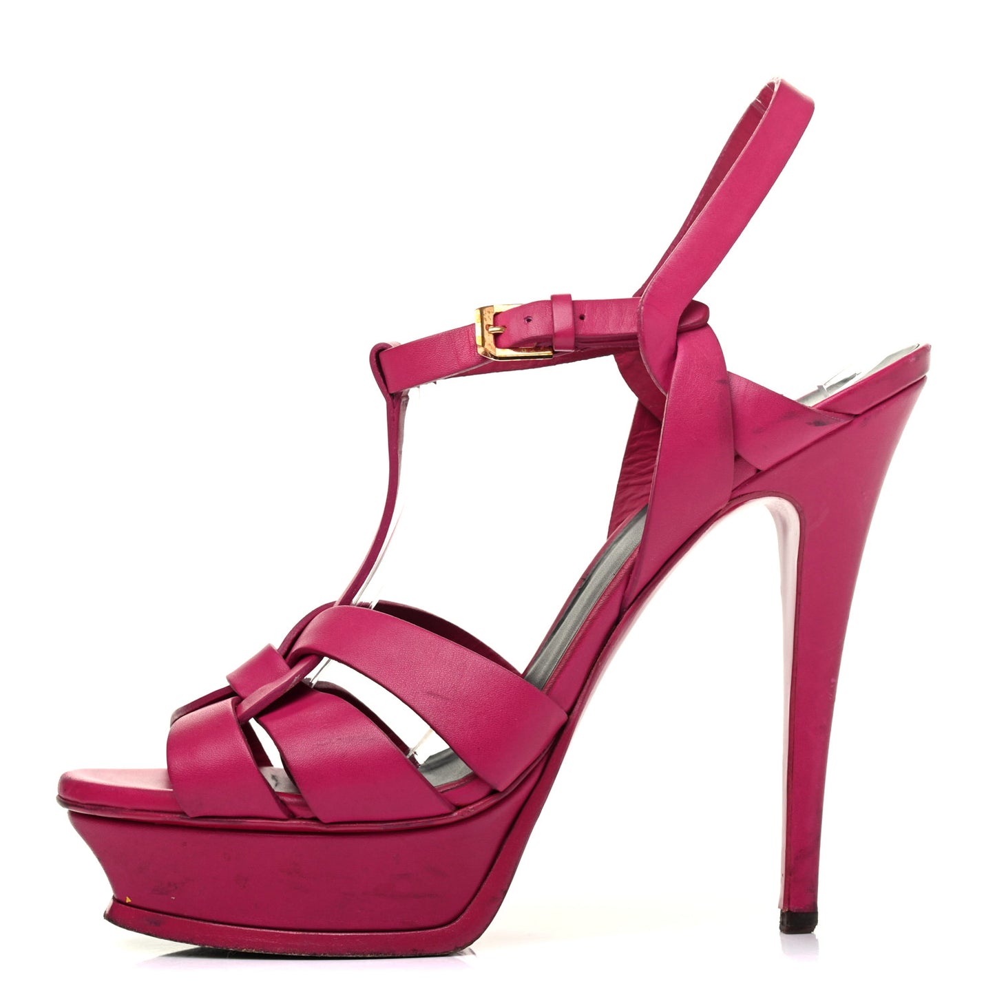 Calfskin Tribute 105 Platform Sandals 39.5 Fuchsia