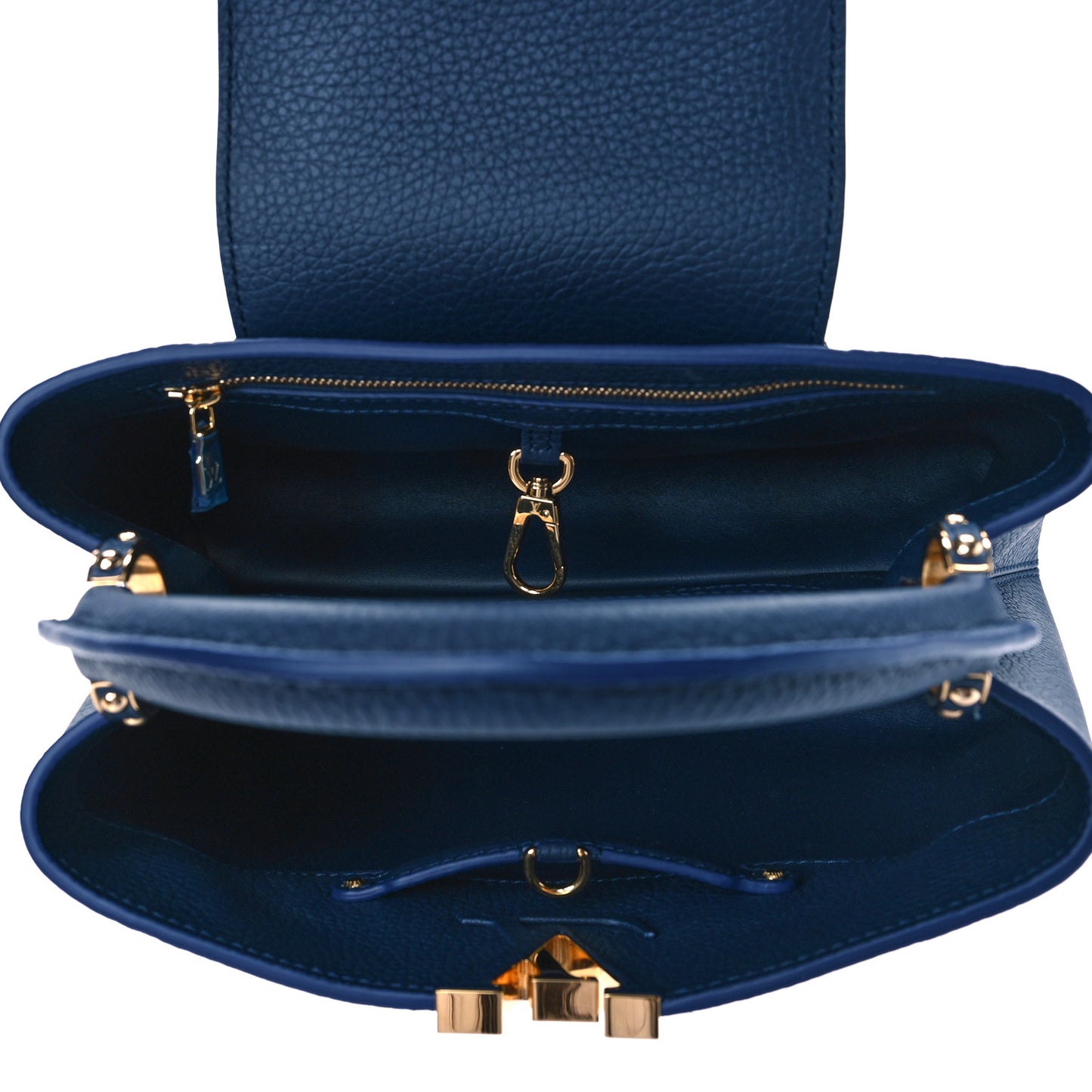 Taurillon Marble Capucines MM Midnight Blue