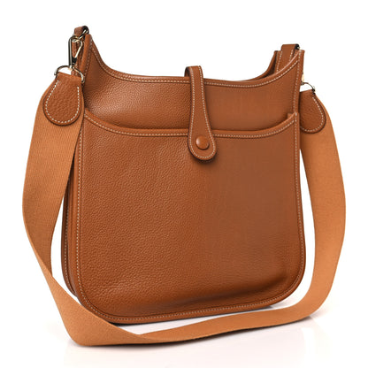 Hermes Taurillon Clemence Evelyne II PM Gold 3 of 10
