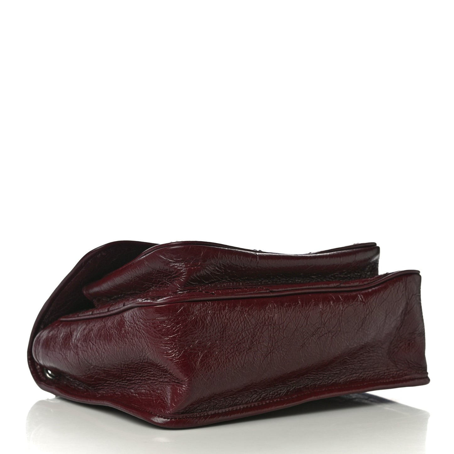 Crinkled Calfskin Matelasse Monogram Medium Niki Chain Satchel Burgundy