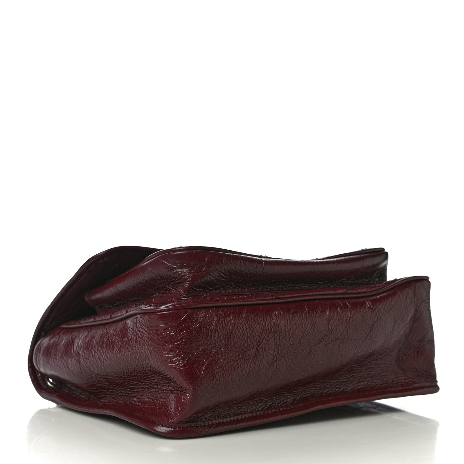 Saint Laurent Crinkled Calfskin Matelasse Monogram Medium Niki Chain Satchel Burgundy 4 of 10
