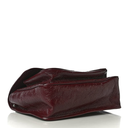 Saint Laurent Crinkled Calfskin Matelasse Monogram Medium Niki Chain Satchel Burgundy 4 of 10
