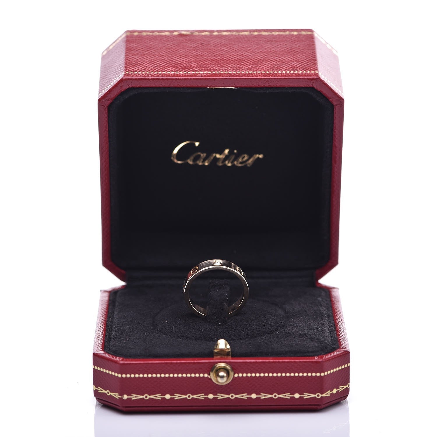 Cartier 18K Yellow Gold Diamond 4mm LOVE Wedding Band Ring 52 6 5 of 5