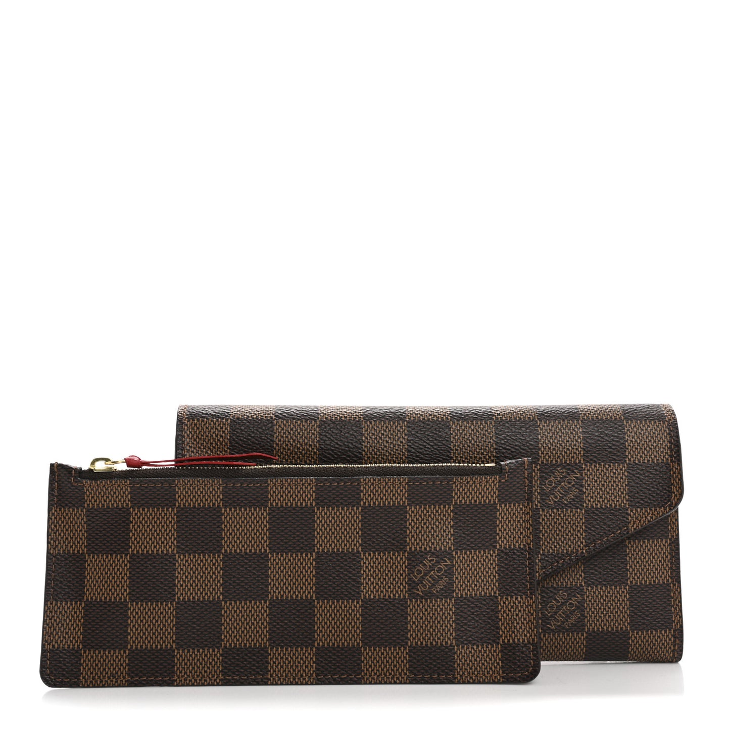 Damier Ebene Josephine Wallet Red