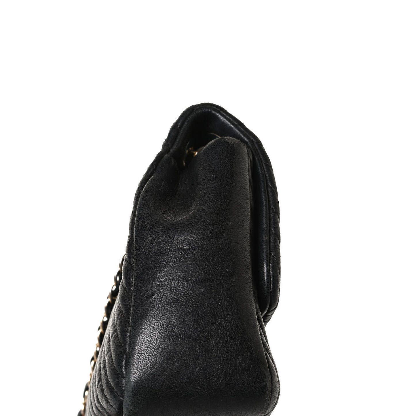 Calfskin Surpique Chevron Small Flap Black