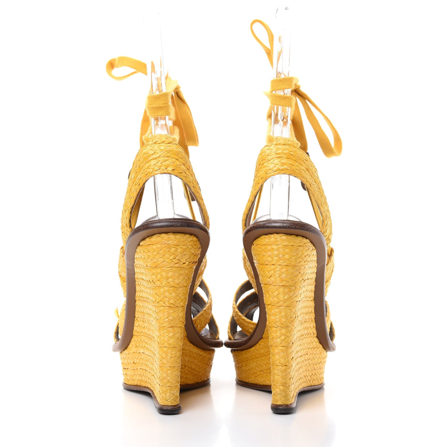 Bottega Veneta Raffia Braided Wedge Sandals 39 Yolk 7 of 10