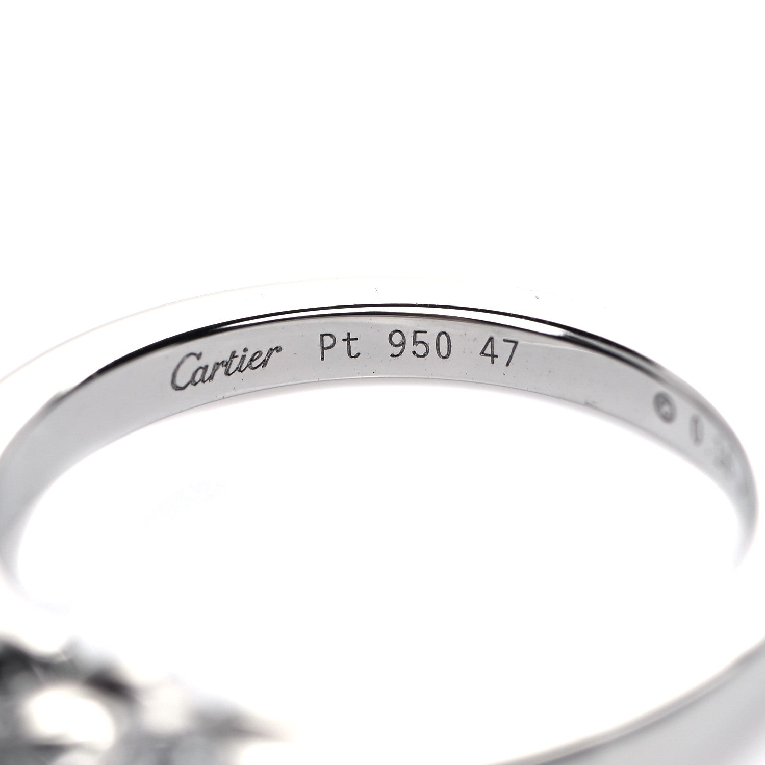 Cartier Platinum Diamond .18ct Ballerine Solitaire Engagement Ring 47 4 5 of 9