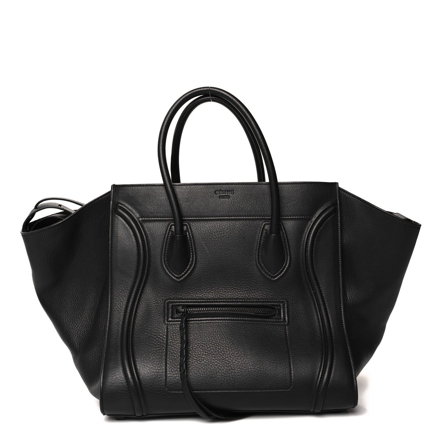 Celine Supple Calfskin Medium Phantom Luggage Black 1 of 12