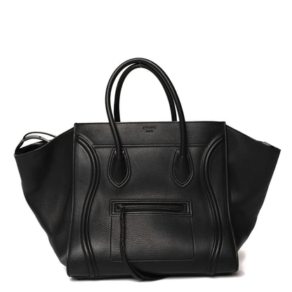 Celine Supple Calfskin Medium Phantom Luggage Black 1 of 12