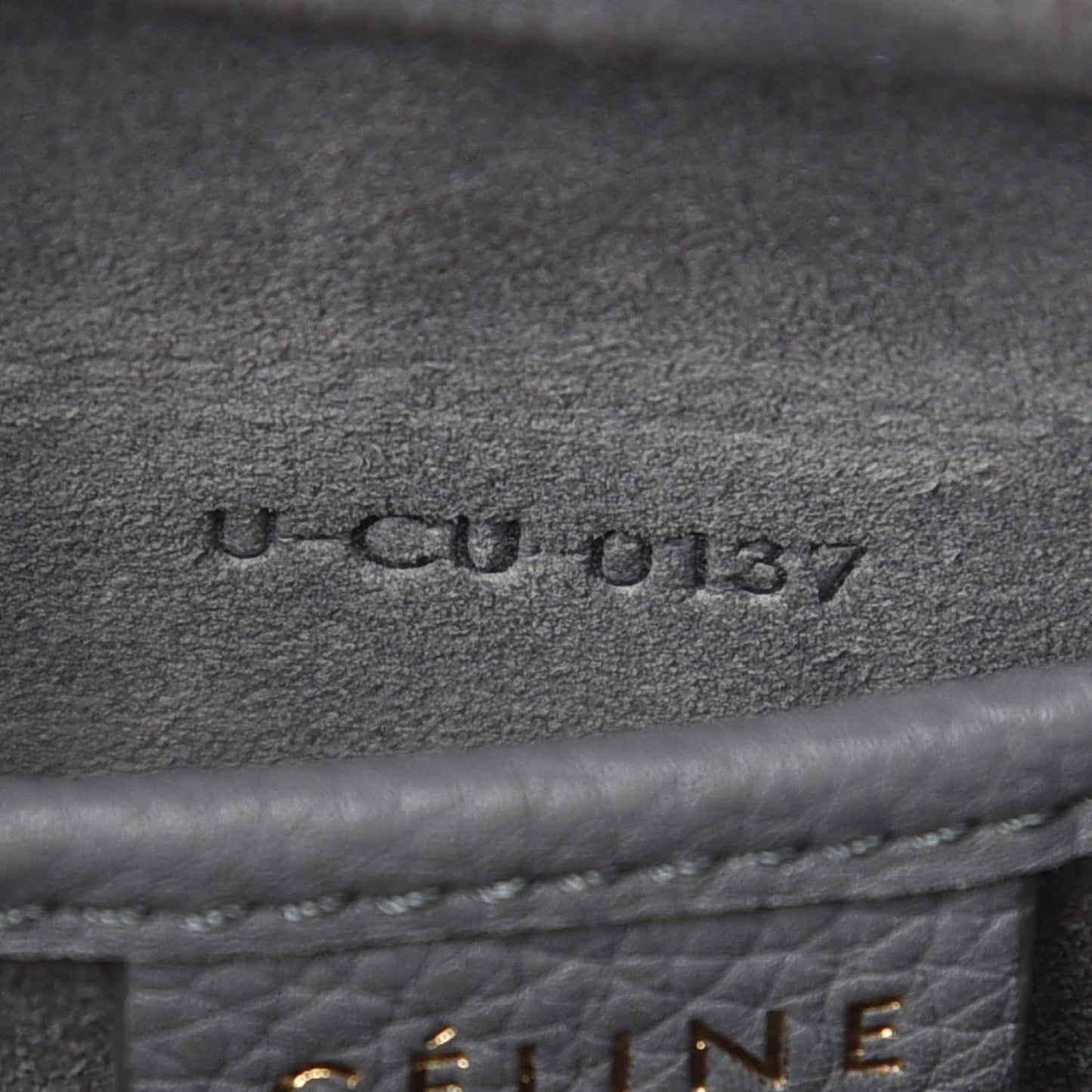Drummed Calfskin Nano Luggage Kohl