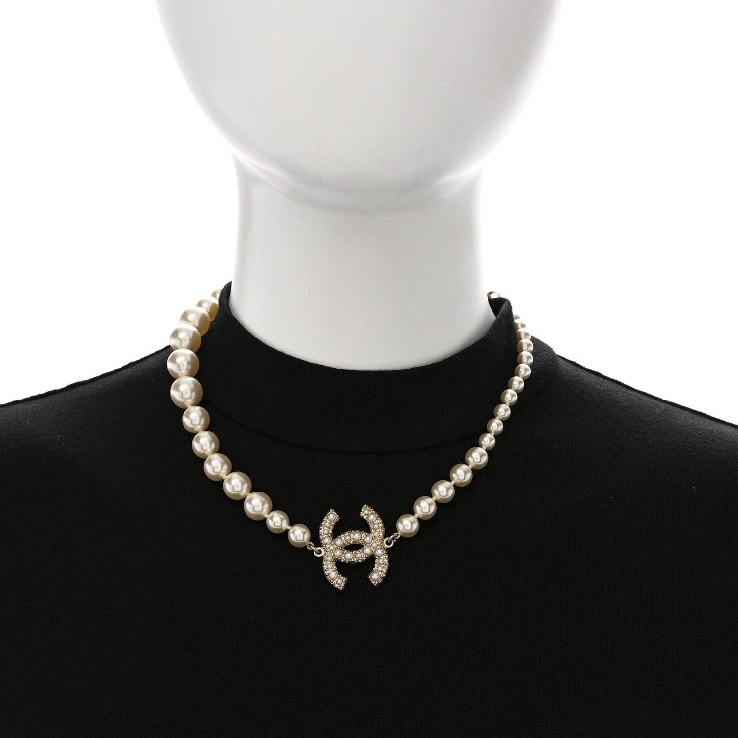 Chanel Pearl CC 100th Anniversary Necklace Light Gold 2 of 7