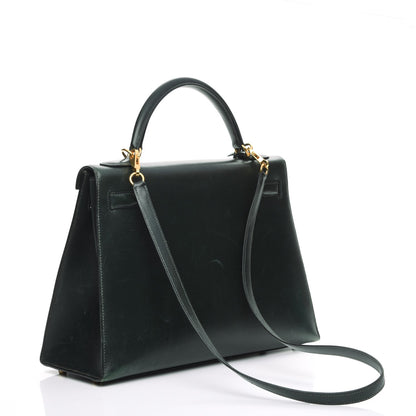 Hermes Box Kelly Sellier 32 Vert Fonce 5 of 44