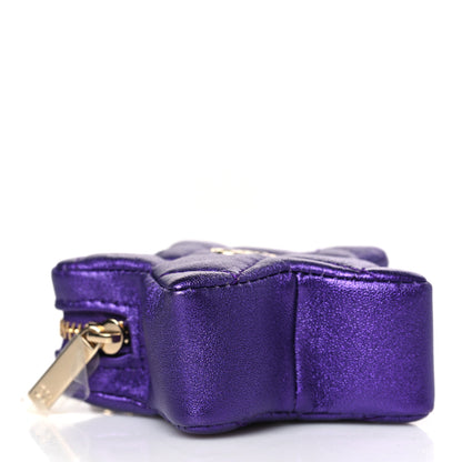 Chanel Metallic Lambskin Hollywood Boulevard Star Clip On Coin Purse Purple 4 of 9