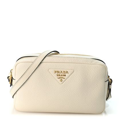 Prada Vitello Daino Soft Medium Double Zip Shoulder Bag White 1 of 10