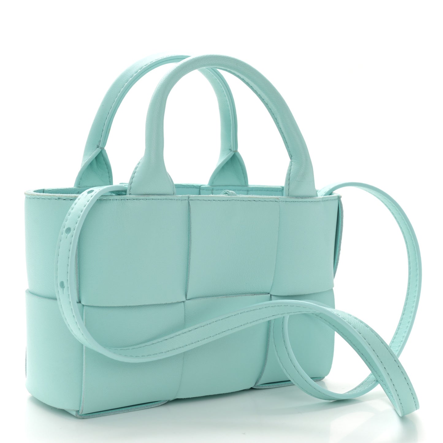 Lambskin Maxi Intreccio Candy Arco Tote Celadon