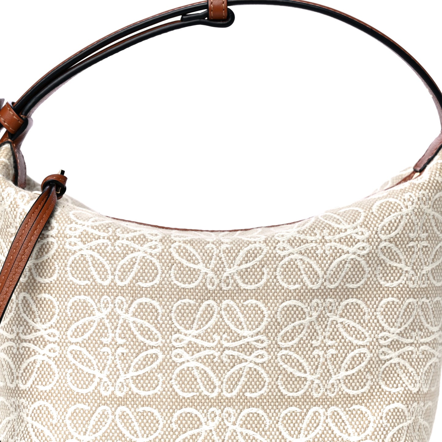 Jacquard Anagram Calfskin Small Cubi Bag Ecru Tan