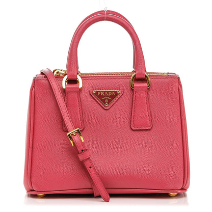 Prada Saffiano Lux Micro Galleria Double Zip Tote Peonia 1 of 7