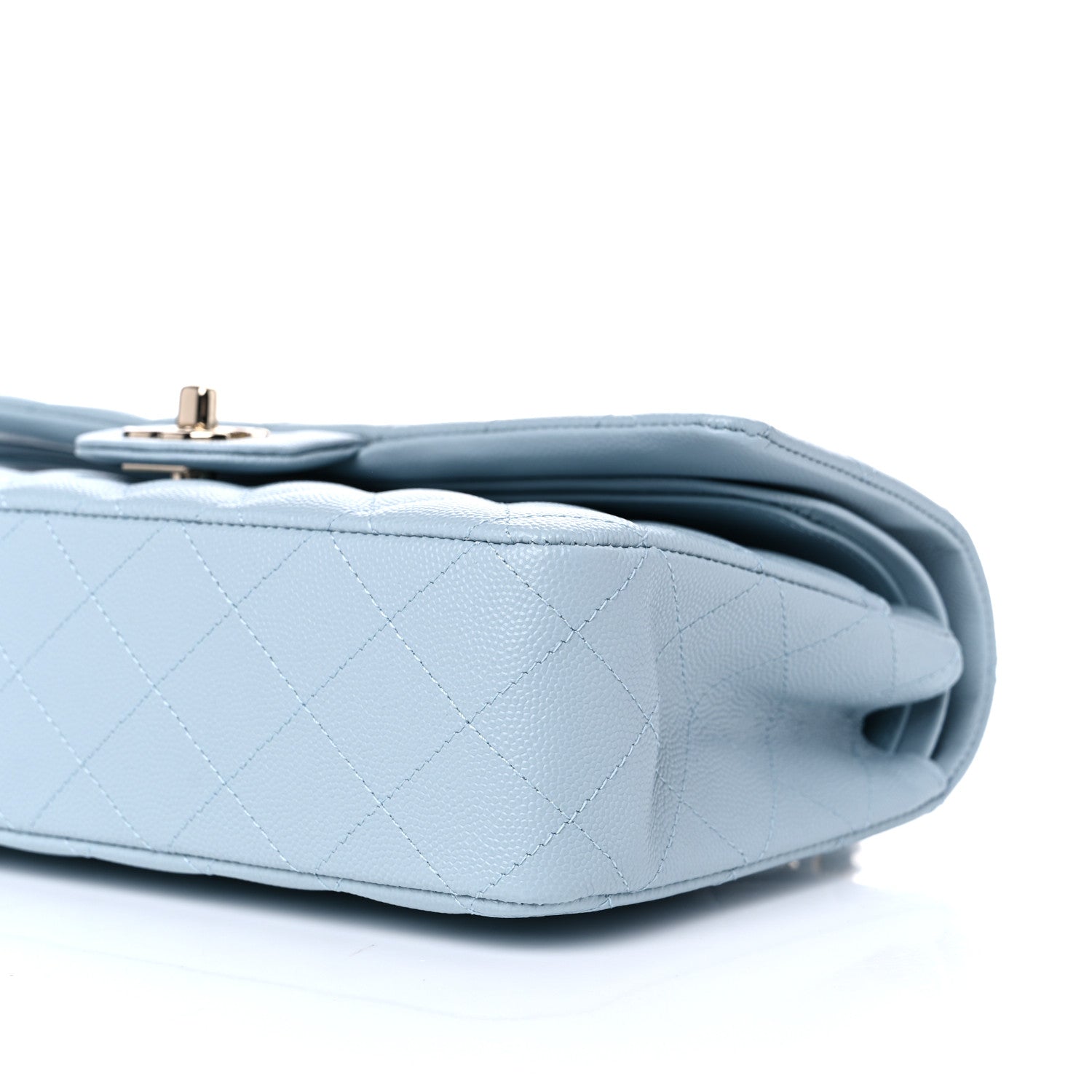 Chanel Caviar Quilted Medium Double Flap Light Blue 9 of 10