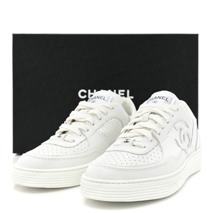 Chanel Calfskin CC Womens Sneakers 38.5 White 9 of 9