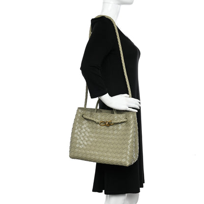 Bottega Veneta Nappa Intrecciato Medium Andiamo Shoulder Bag Travertine 2 of 9