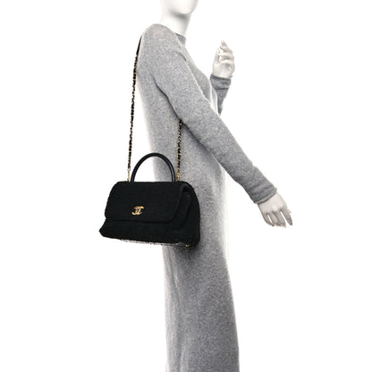 Chanel Shearling Lambskin Medium Coco Handle Flap Black 3 of 12