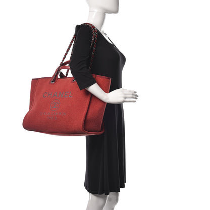 Chanel Lurex Boucle Medium Deauville Tote Red 3 of 11