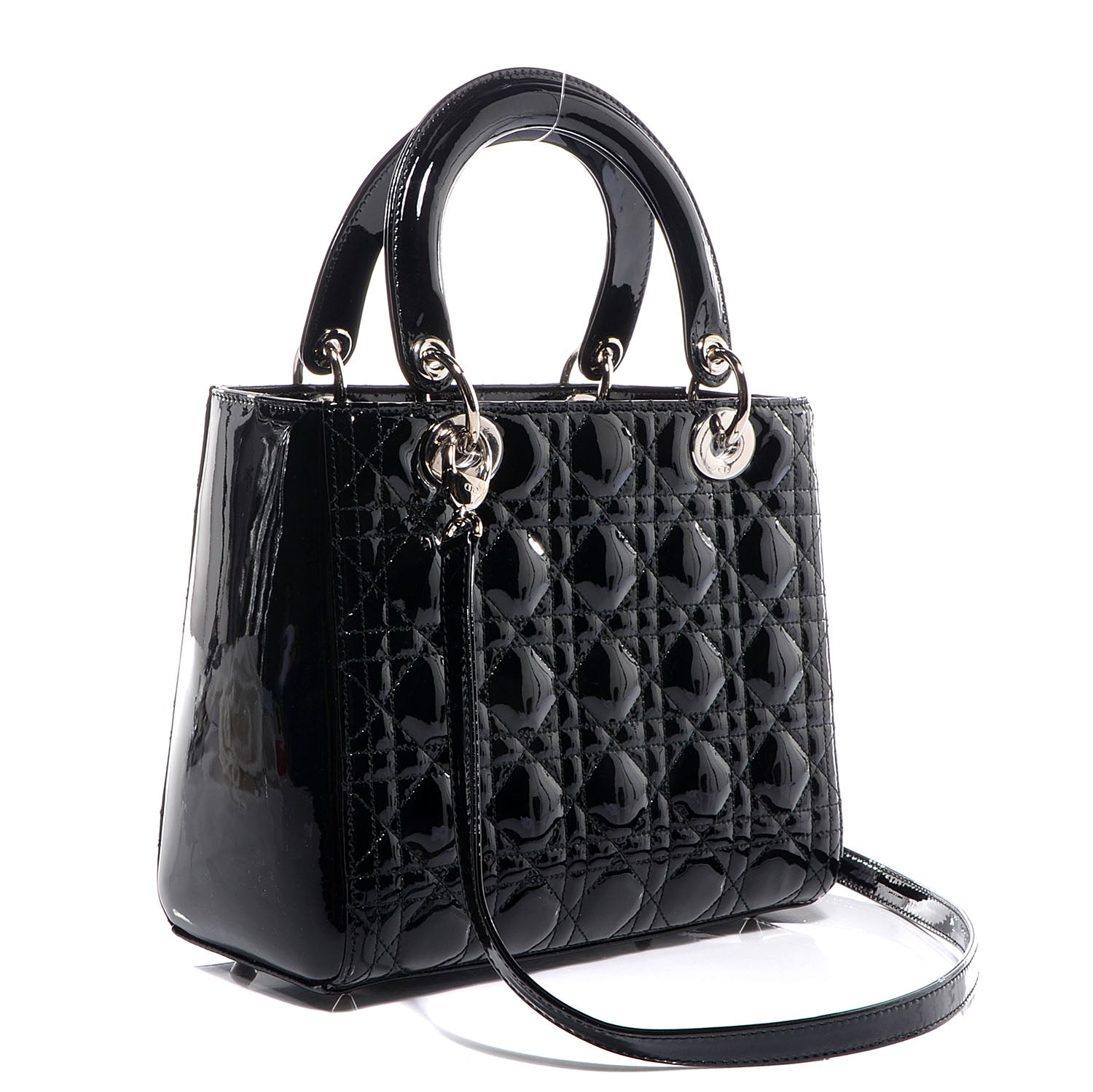 Christian Dior Patent Cannage Medium Lady Dior Black 3 of 9