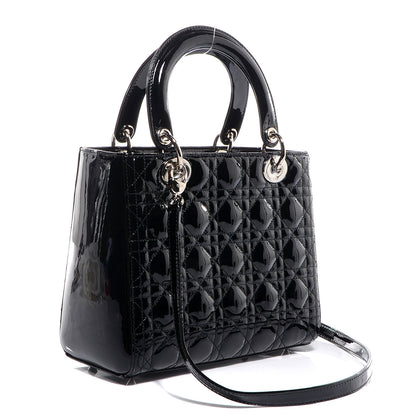 Christian Dior Patent Cannage Medium Lady Dior Black 3 of 9